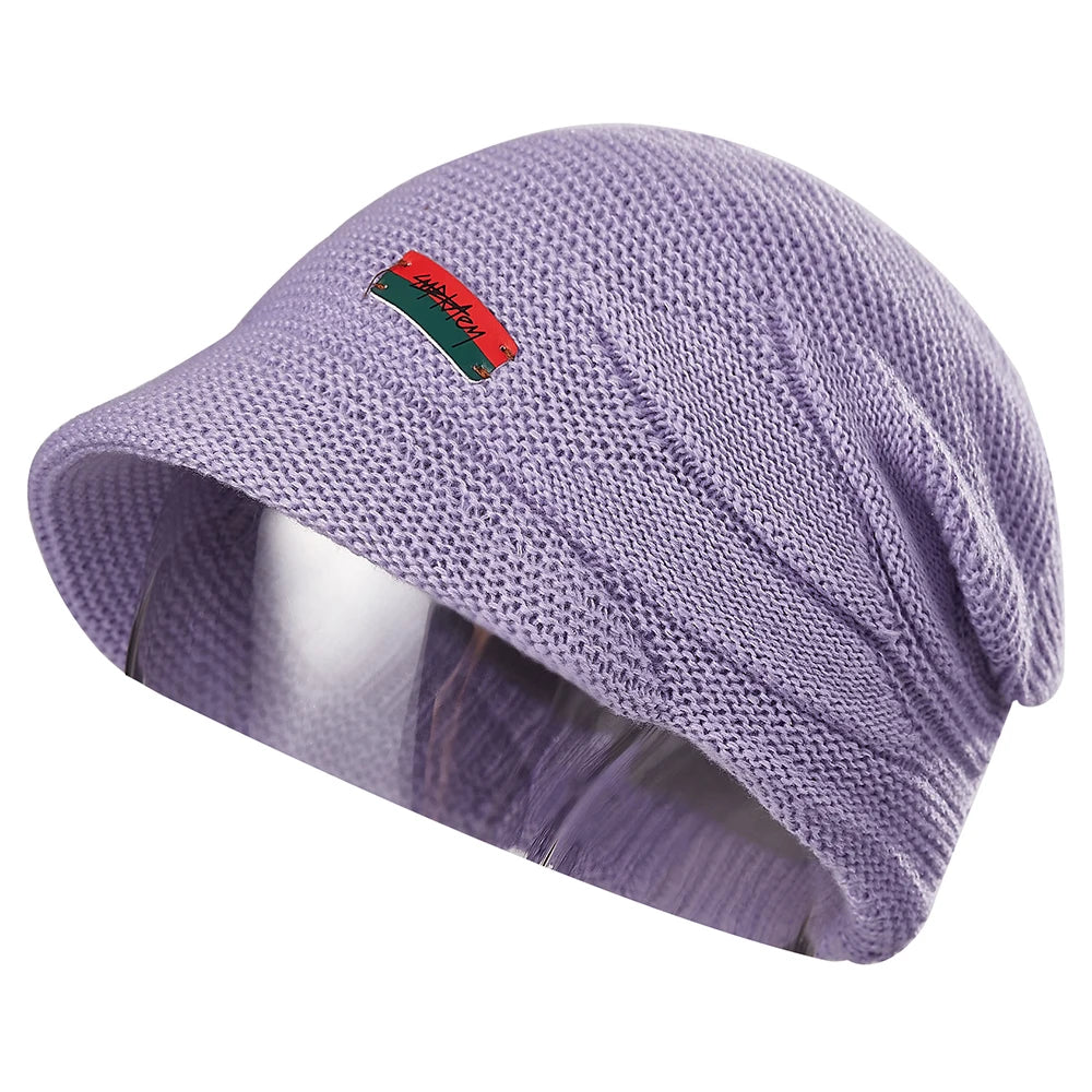 Strickmütze mit Visier und Fleecefutter