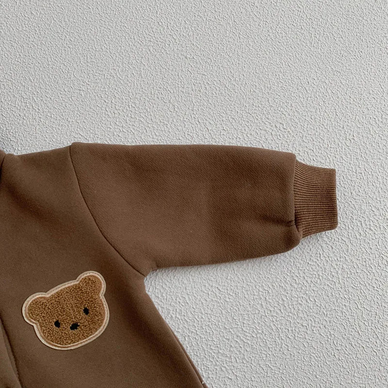Kleinkind Overall mit Kapuze im Bären-Design für Neugeborene und Babys