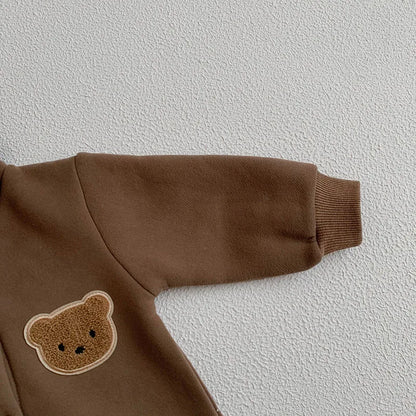 Kleinkind Overall mit Kapuze im Bären-Design für Neugeborene und Babys