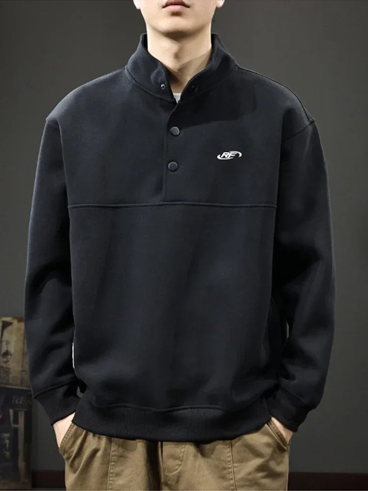 Frühling männer Brief Gedruckt Taste Sweatshirt Stehkragen Patchwork Pullover Hoodies 2025, Neue Casual Y2K Langarm Sudaderas