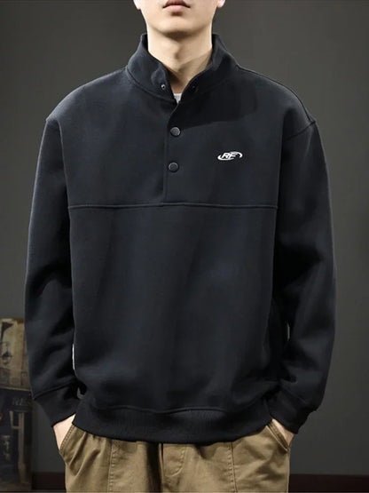 Frühling männer Brief Gedruckt Taste Sweatshirt Stehkragen Patchwork Pullover Hoodies 2025, Neue Casual Y2K Langarm Sudaderas