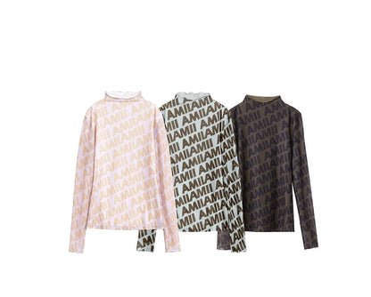 Damen T-Shirts mit AMII Logo im Casual-Stil für Frühling und Herbst