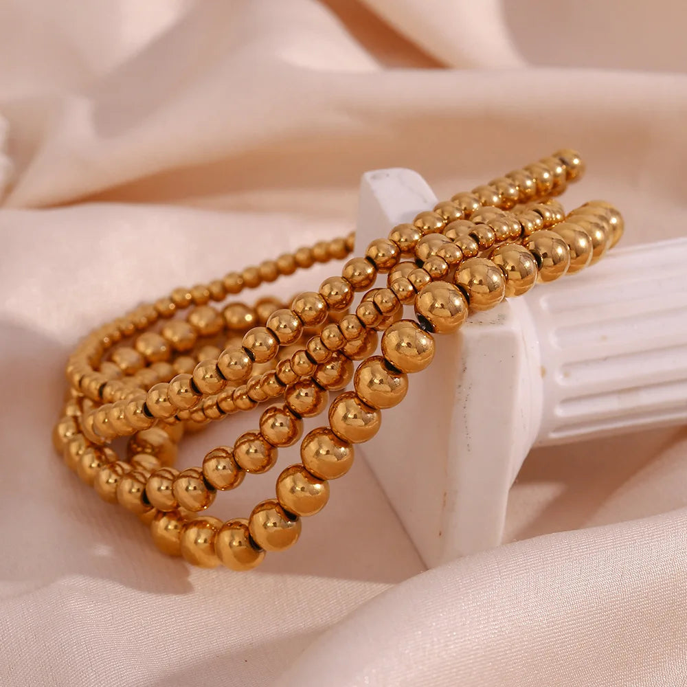 Damen-Perlenarmband mit Farbverlauf aus Edelstahl