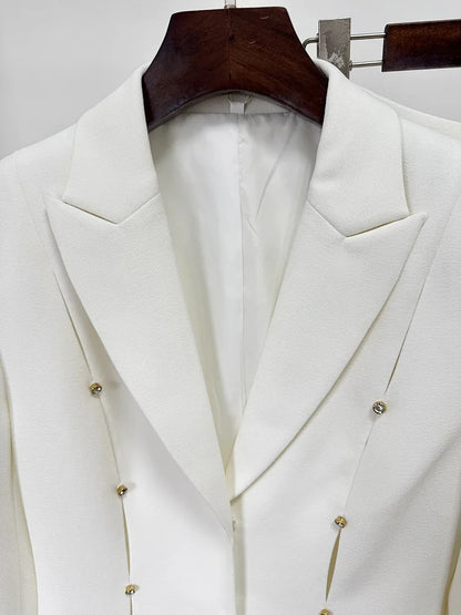 Elegantes Damen-Zweiteiler-Set mit Pailletten, langärmligem Oberteil und hoch taillierter, gerader Hose – schickes Outfit für Frauen