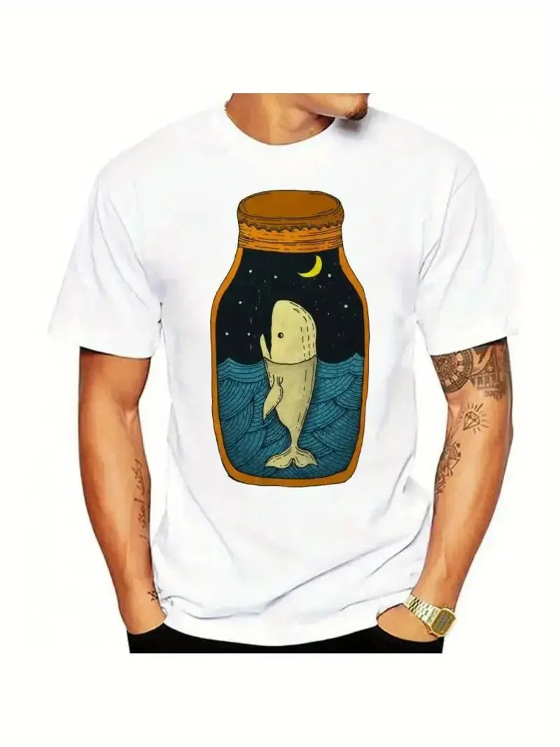 Hochwertiges Herren-T-Shirt in Übergröße mit kurzen Ärmeln und Henley-Ausschnitt – ideal für den Sommer.