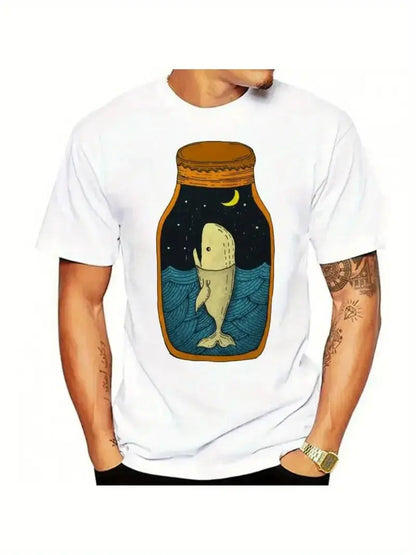 Hochwertiges Herren-T-Shirt in Übergröße mit kurzen Ärmeln und Henley-Ausschnitt – ideal für den Sommer.