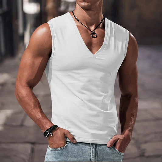 Ärmelloses Herren-Sommer-T-Shirt in lockerer Passform – lässiges, leichtes Oberteil für junge Männer