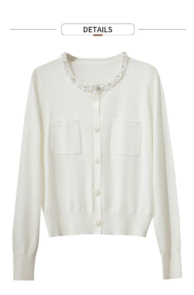 Damen-Strickjacke ärmellos lang Rundhals einfarbig elegant Herbst