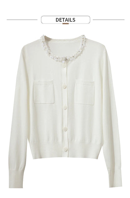 Damen-Strickjacke ärmellos lang Rundhals einfarbig elegant Herbst