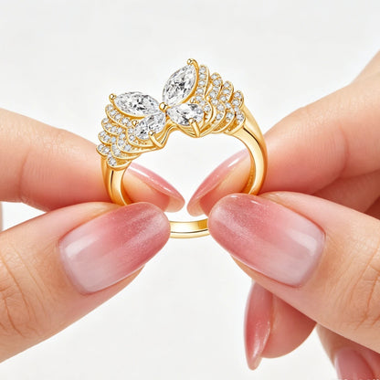 Damen-Ring aus Sterlingsilber 925 mit Moissanite D-VVS Stein als Schmuckgeschenk Premiumqualität