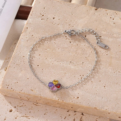 Damen-Armband mit bunten Zirkonia-Herzen