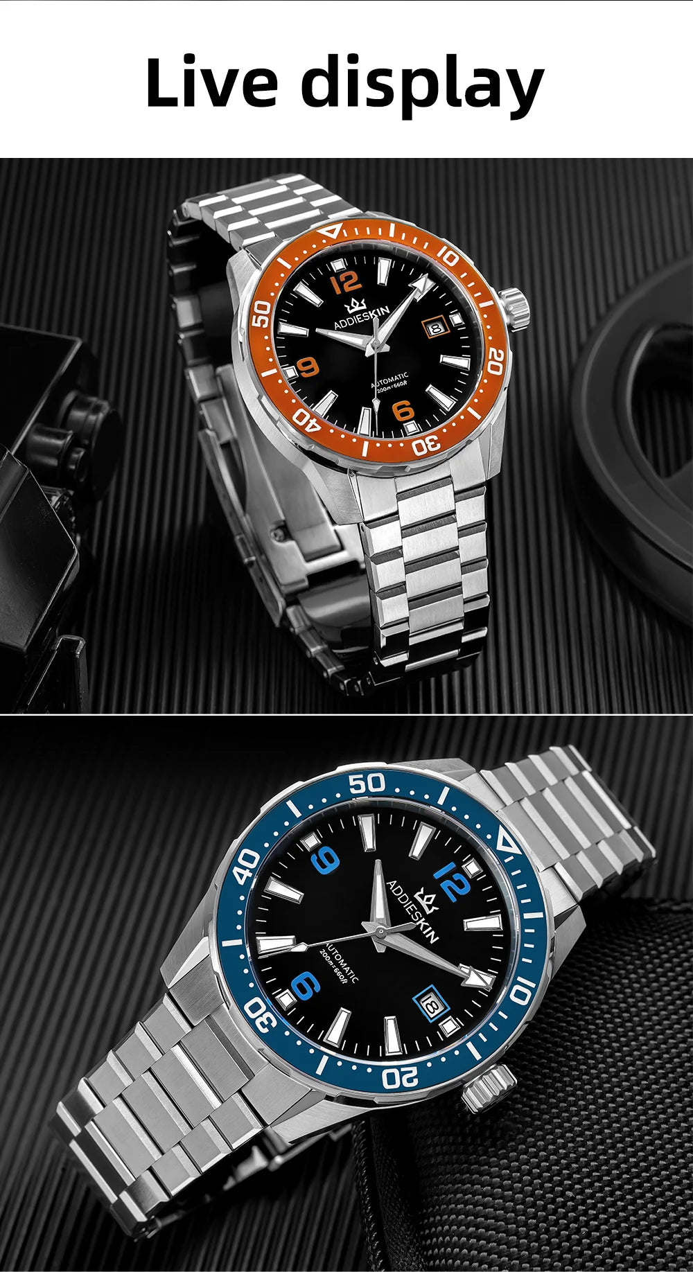 Herren-Premium-Automatikuhr 40 mm mit Japan-9015-Werk