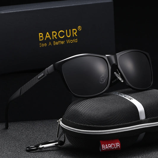 Sonnenbrille Al-Mg quadratisch UV400 polarisiert Ergonomie-Nasenstütze Herren