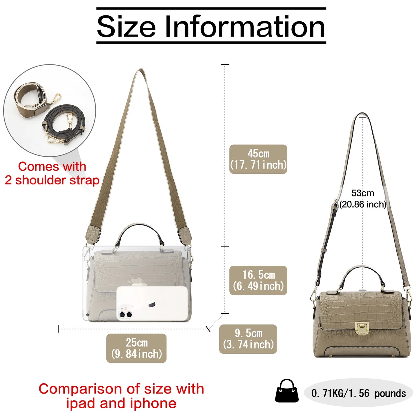 Damen Schultertasche aus Echtem Leder Simple Crossbody