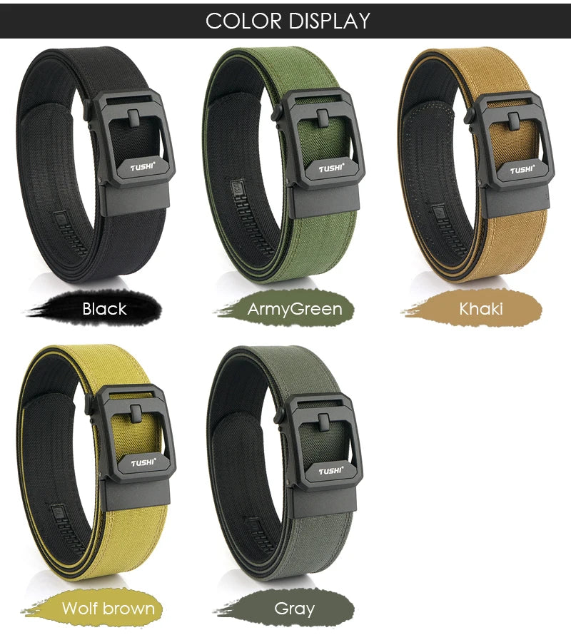 Unisex-Taktischer Gürtel aus 1100D Nylon Breite 4,3 cm mit Metall-Automatik-Schnalle für Militär IPSC Jagd