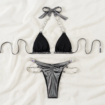 Sexy Bikini-Set in Pink mit Push-up für Damen – ideal für Strand und Pool