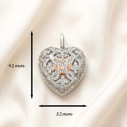Damen-Charm-Anhänger Herz-Medaillon Glamour aus Sterlingsilber