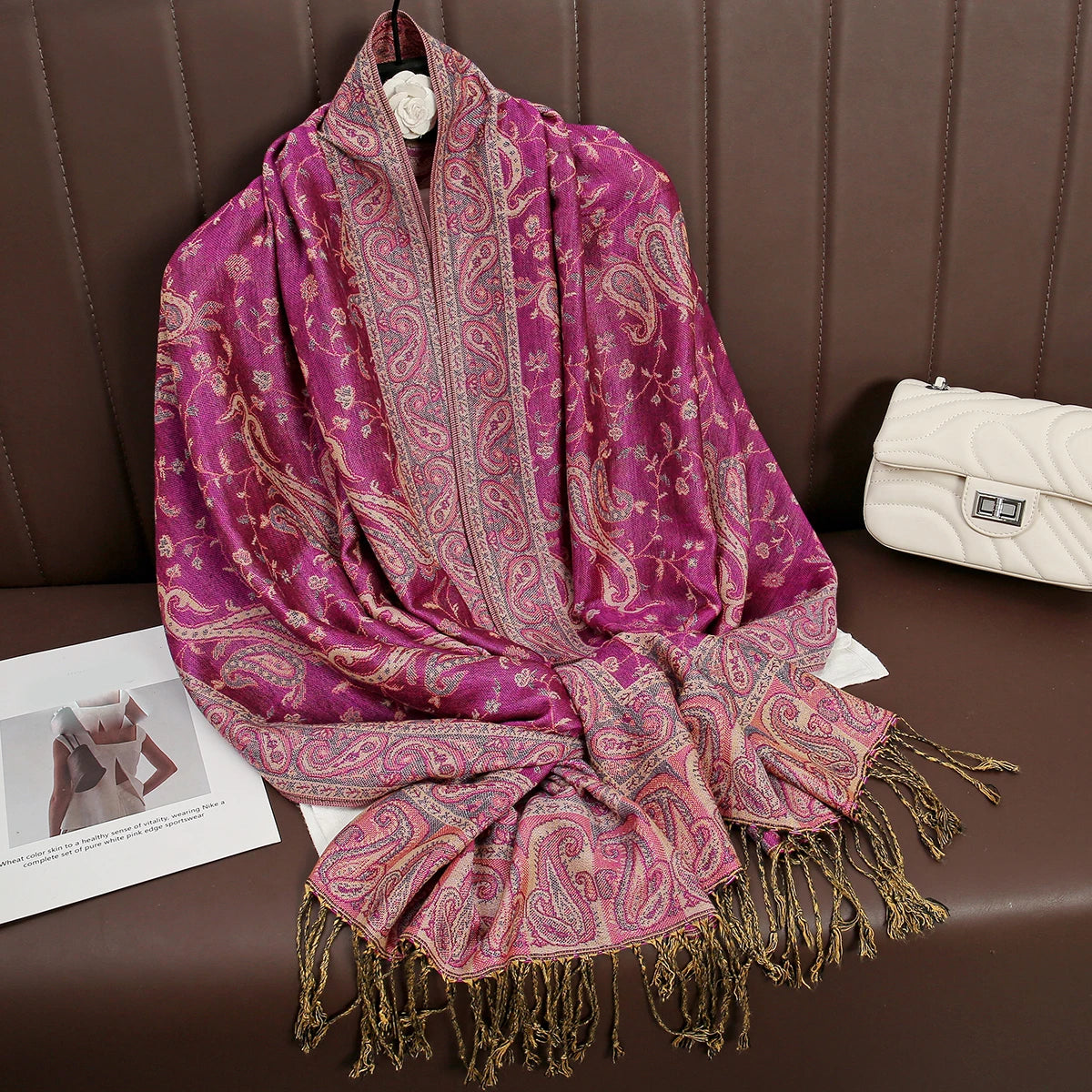 Damen Winterschal Kaschmir Pashmina Luxus Druck warm Stolen Foulard Baumwolle