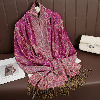 Damen Winterschal Kaschmir Pashmina Luxus Druck warm Stolen Foulard Baumwolle