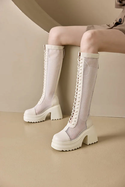 Damen Hochhackige Plattform Stiefel im Sommer im Römischen Stil