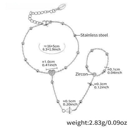 Damen-Charm-Armband mit 5A-Zirkonia aus Edelstahl