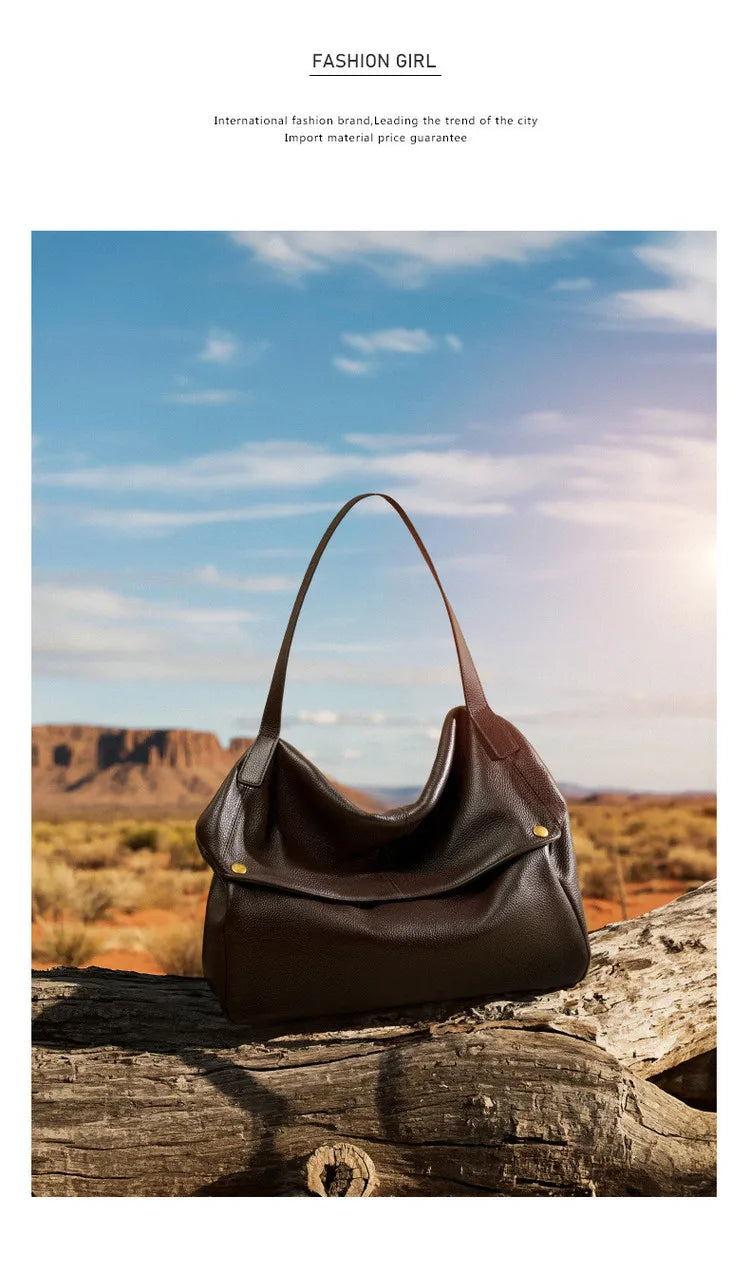 Damen Handtasche aus echtem Leder mit großer Kapazität