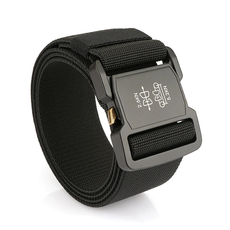Herren-Gürtel Elastisch mit Aluminium-Schnalle 5 cm Breit Militärisch-Taktischer Stil