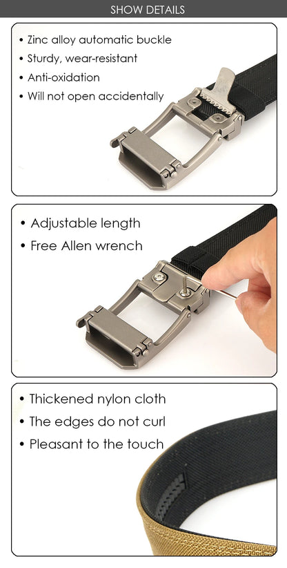 Herren-Taktischer Gürtel Aus 1100D Nylon Mit Robuster Metallschnalle Für Outdoor, Militär Und Arbeit