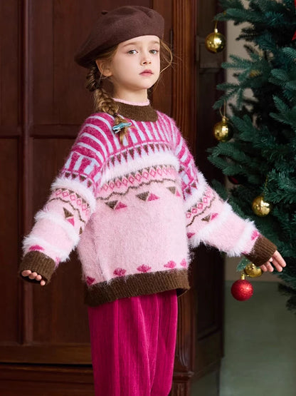 Warme Kinderhose mit rotem Karomuster für Mädchen – ideal für Herbst und Winterpartys
