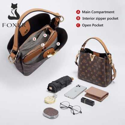 Damen Handtasche im Retro-Stil mit kleinem Bucket Bag