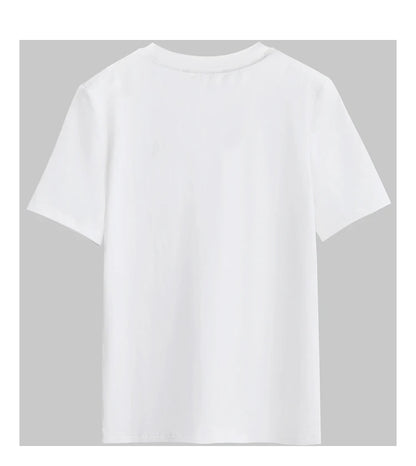 Damen Top im minimalistischen Stil mit Bären-Applikation und O-Ausschnitt