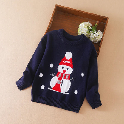 Baby Kinder Pullover Strick Pullover Kleidung Herbst Winter weiche Wolle Kleidung Weihnachten Sweatshirts Jungen Mädchen Schneemann Outfit