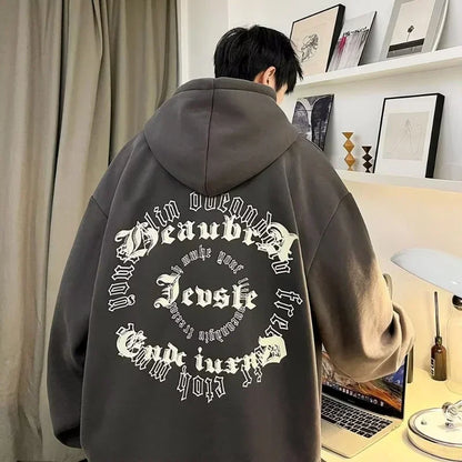 Herren Y2K Hoodie im Hip Hop Stil mit Kapuze und Taschen