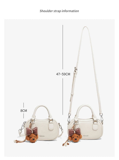 Damen Handtasche Aus Soft Leateh Im Boston Stil Mit Crossbody Anhänger