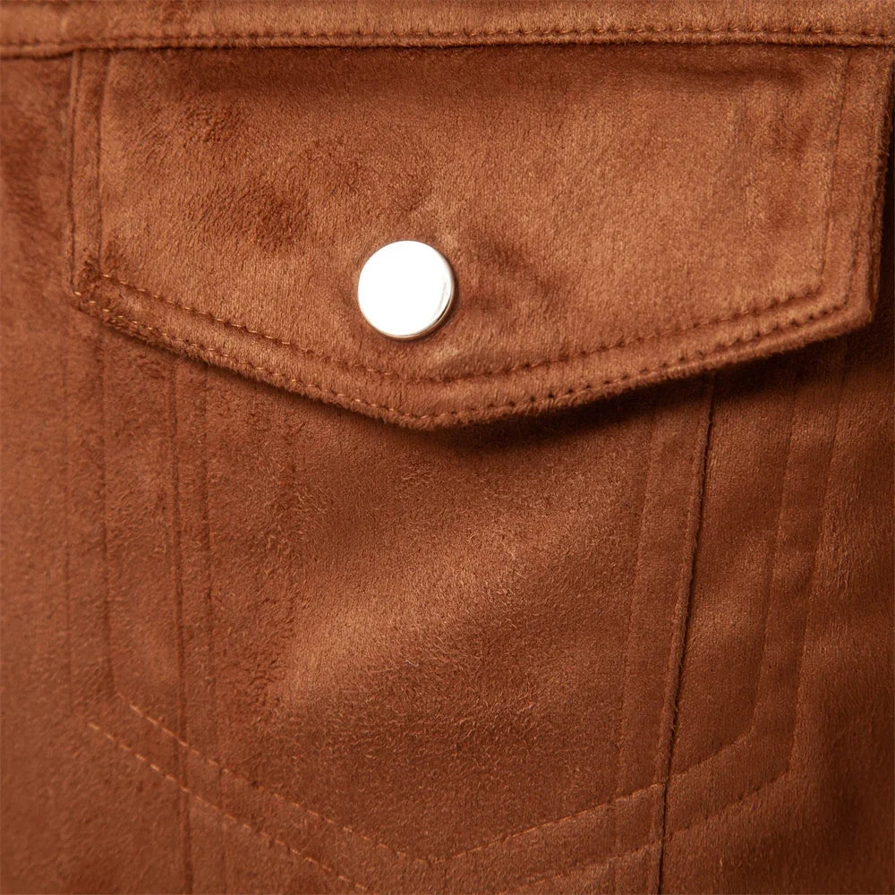 Herbst Winter Wildleder Lederjacke