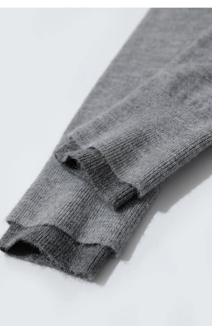 Damen-Rundhalspullover Strickjacke einfarbig einreihig Herbst-Winter