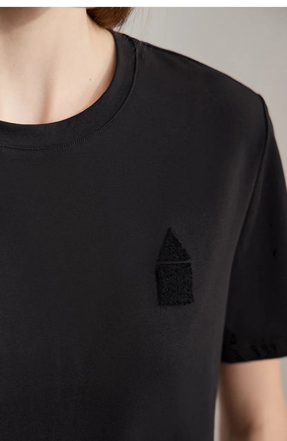 Damen T-Shirt aus Eisprozellan mit Rundhalsausschnitt und antibakteriellen Eigenschaften