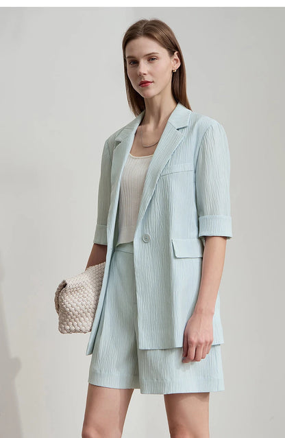 Damen Blazer Shorts aus leichtem Material für den Sommer 2025 mit Taschen