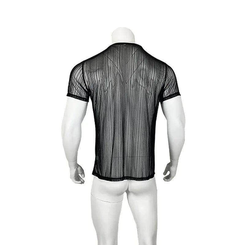 Lässiges Herren-T-Shirt mit V-Ausschnitt aus atmungsaktivem Material – schnelltrocknend und locker geschnitten