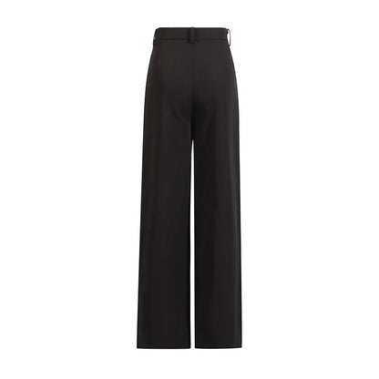 Zweiteiliges Damen-Set mit Reverskragen, langärmligem Patchwork-Blazer und hoch taillierter Hose – lässig und stilvoll