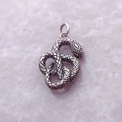 Damen-Charm-Anhaenger Schlange Vintage aus Sterlingsilber