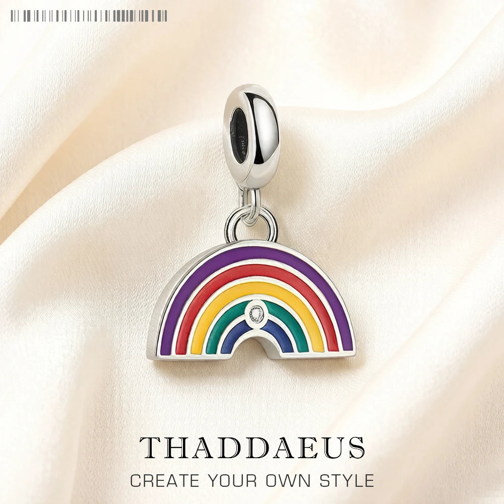 Damen-Charm-Anhänger Regenbogen Stolz aus Sterlingsilber
