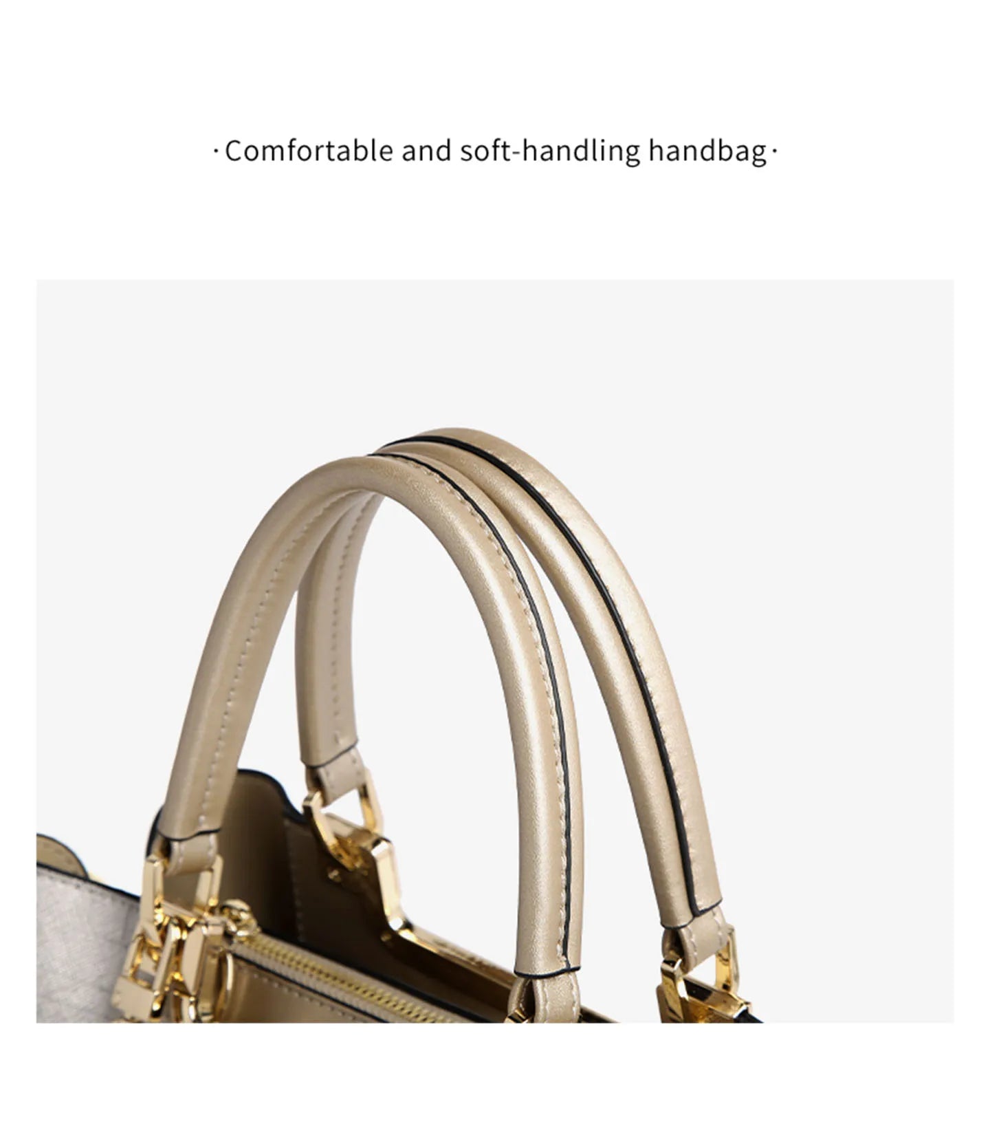 Damen Handtasche aus Split-Leder mit Saffiano-Design und Große Kapazität