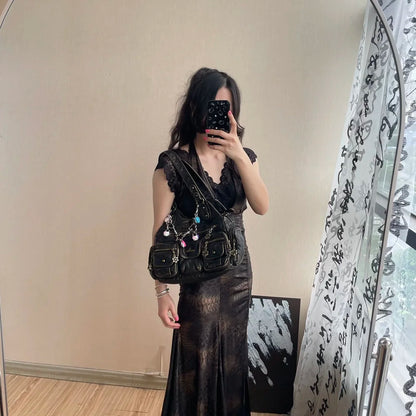 Damen-Hobo-Handtasche aus gewaschenem Leder Schwarz mit Reißverschluss und Innenfächern