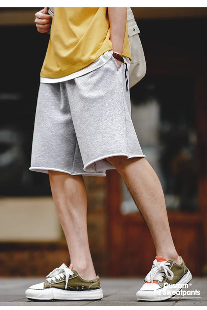 Herren Jogging Shorts in Grau mit elastischer Taille und lässiger Passform