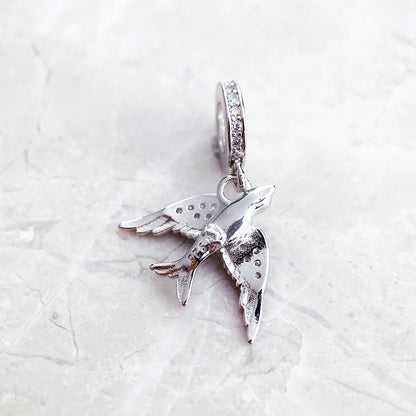 Damen-Charm-Anhänger Schwalbe Vogel Hoffnung Treue Sommer aus Sterlingsilber