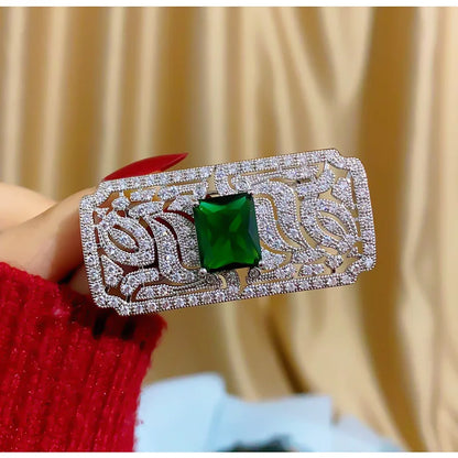 Brosche Strass Kristall Rechteck glänzend elegant Unisex Mantel