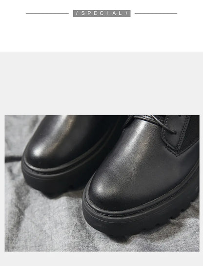 AIYUQI Women Winter Boots Shoes Genuine Leather Flat Fur Ankle Boots Women Platform Fashion Women's Socks Boots