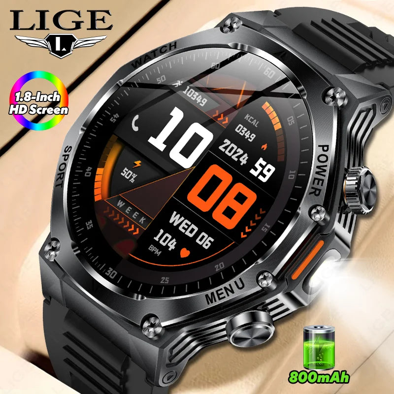 Männer Sport Smart Uhr mit IP68 Wasserdichtigkeit und Bluetooth Anruffunktion