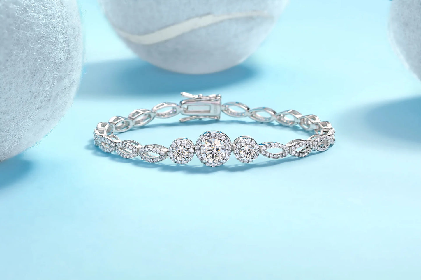Damen-Armband mit großem Moissanit-Stein
